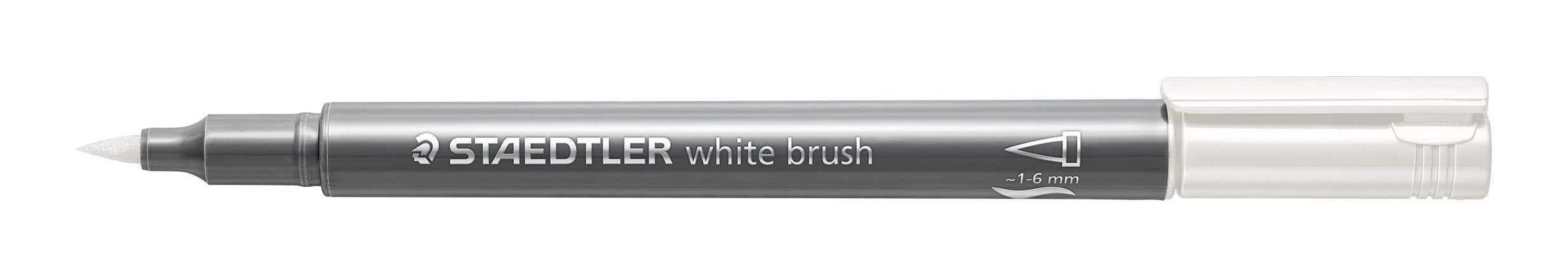 Marker brush Metallic 1-6mm hvid