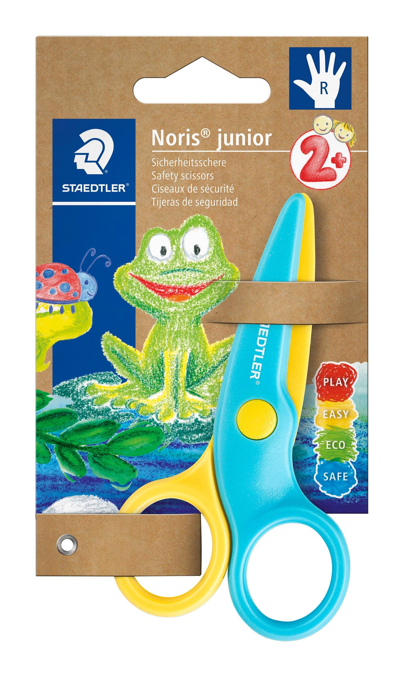 Børnesaks Noris Junior 10cm lyseblå/gul