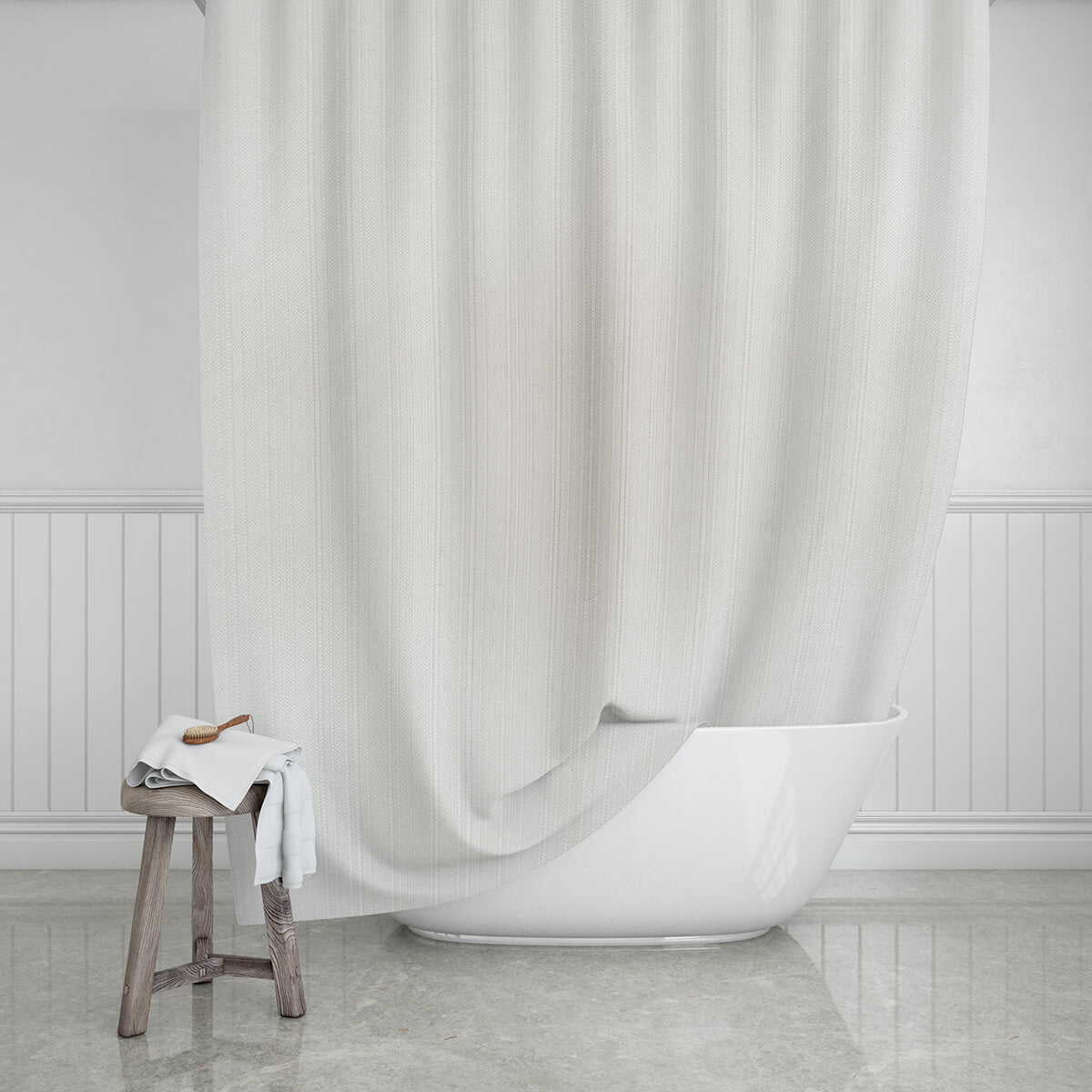 Badeforhæng, Etherea, Hvid,180 x 200 cm