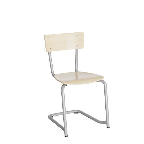 Stol Strong 116, birk laminat og alugråt stel