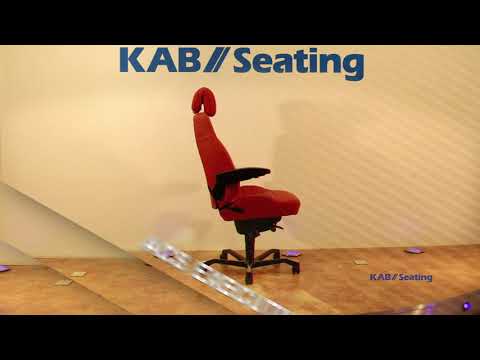Kontorstol KAB Seating Controller, White-Line Sort skind inkl. armlæn og nakkestøtte