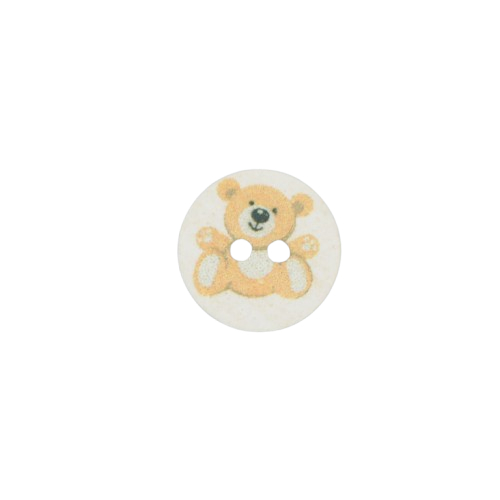 Plast Knap med Bamse 12,5 mm.Â 