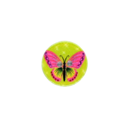 Plast Knap Sommerfugl Lime 15 mm.