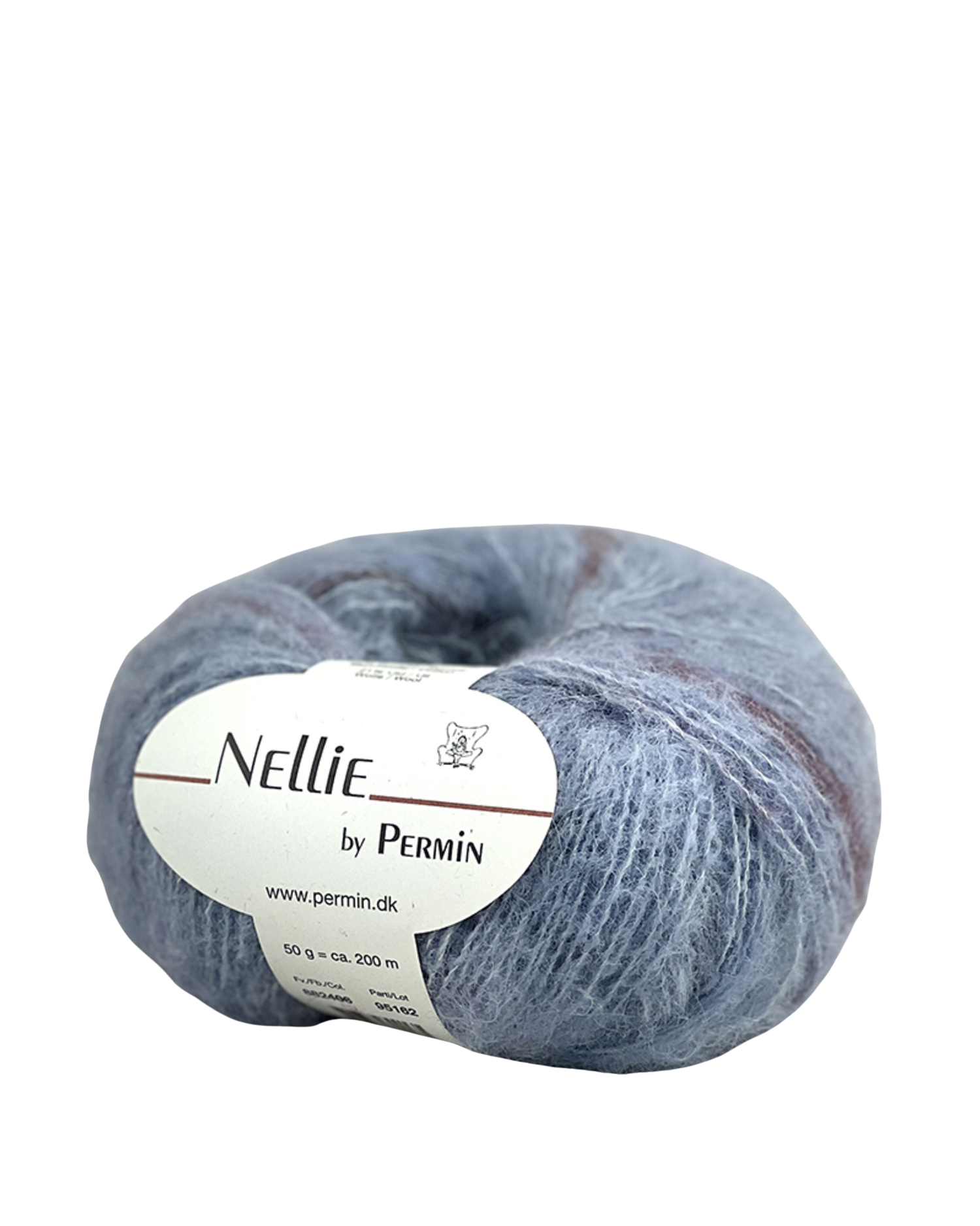 Bluse i bred rib med snoninger, Strikkekit i Nellie by Permin, art. 892414 - 12 Lyseblå/Rosa/Bordeaux - XXL