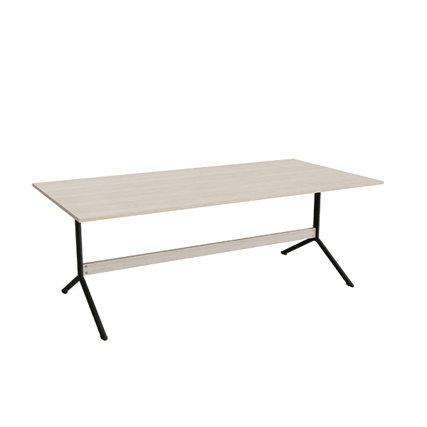 Bord Atlas 1134, 2000x1000mm, højde 720, eg højtrykslaminat, sortolivent stel