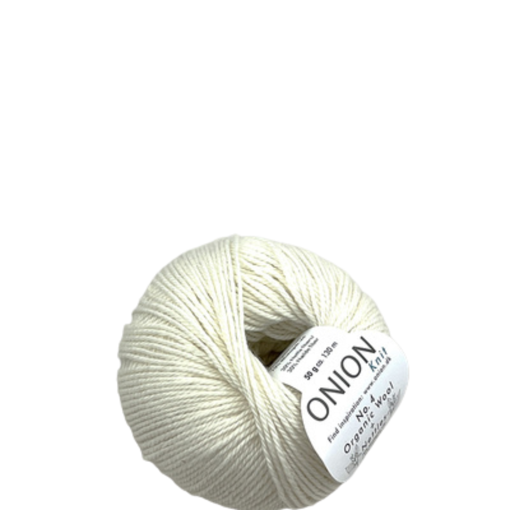 Onion Knit Onion No. 4 uldgarn med økologisk uld og nældefiber - 801 Hvid (lot 84)