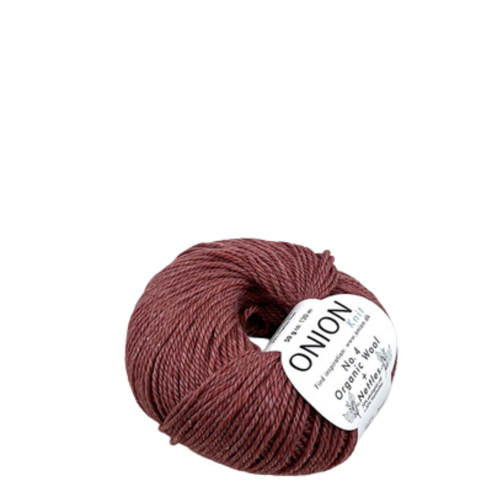 Onion Knit Onion No. 4 uldgarn med økologisk uld og nældefiber - 808 Mørk rød