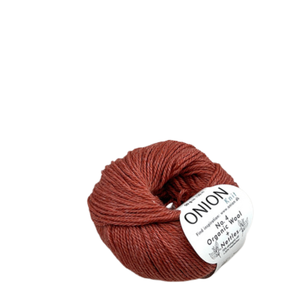 Onion Knit Onion No. 4 uldgarn med økologisk uld og nældefiber - 840 Koralrød