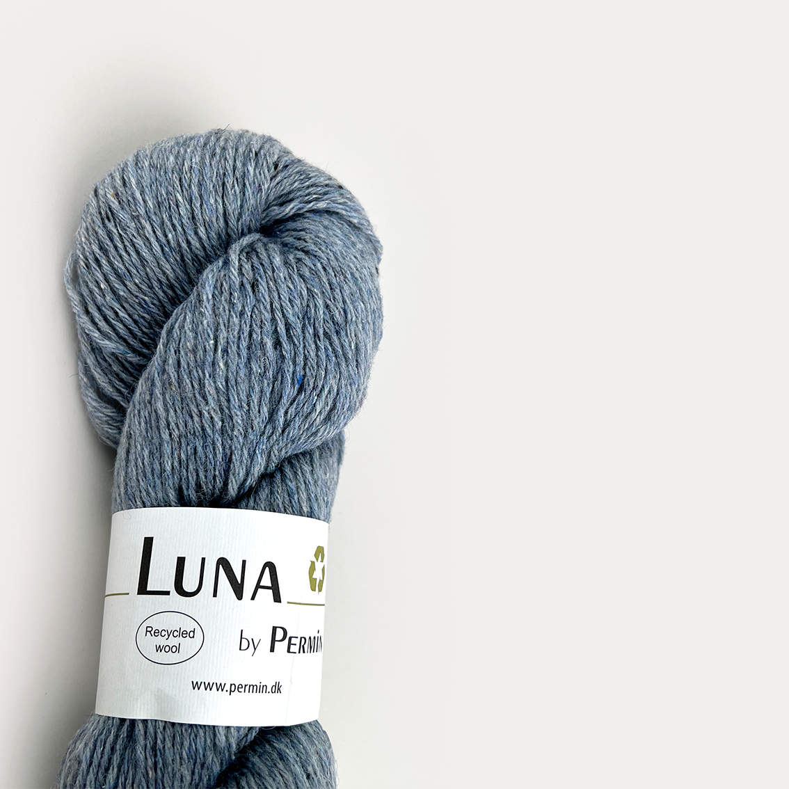 Luna by Permin Recycled uld - 06 Gråblå