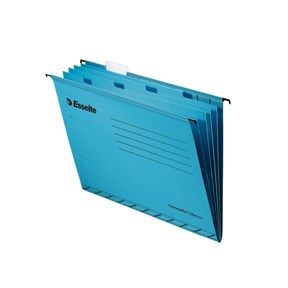 Hængemappe m/4 faner A4 blå (10)