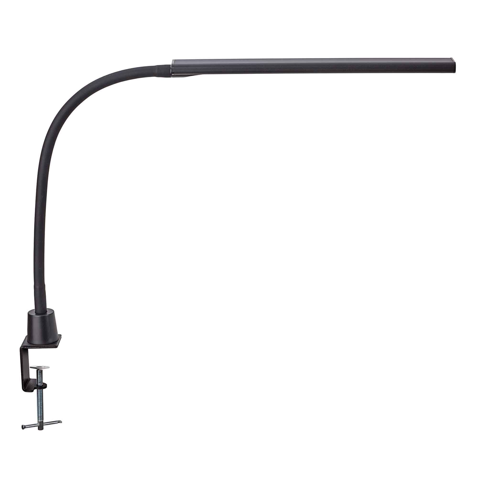LED skrivebordslampe med bordklemme, sort, MAULpirro