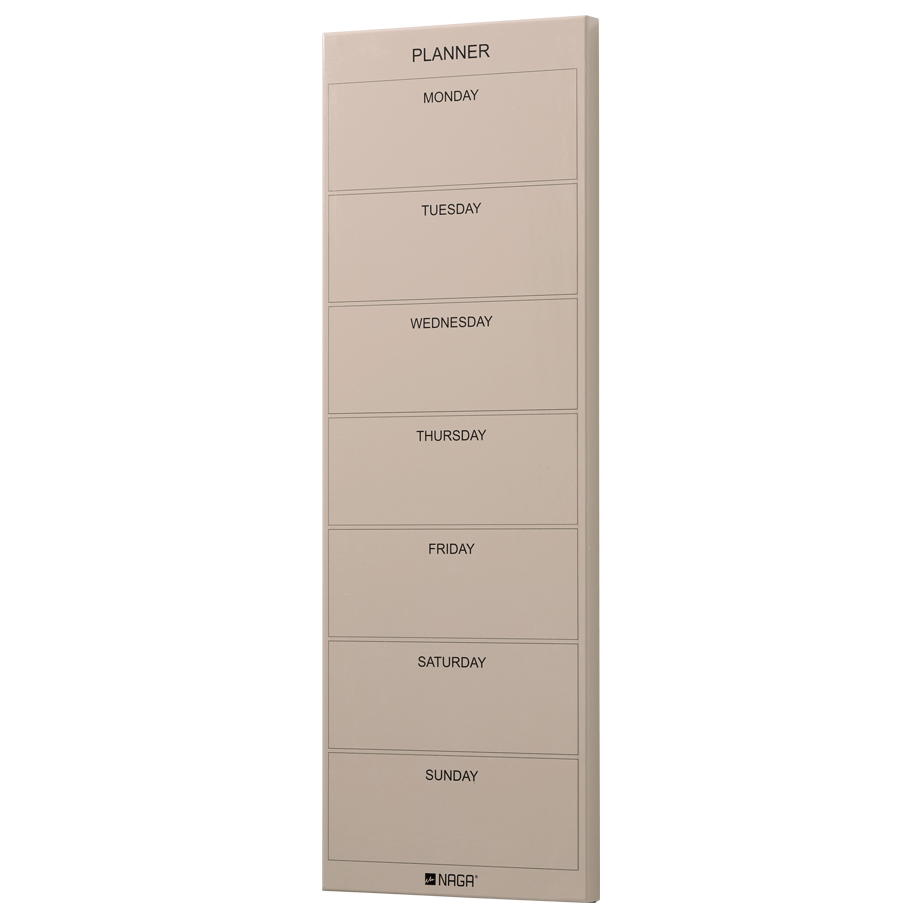 Magnetisk ugeplan tavle 20 x 60 cm. Brun Engelsk