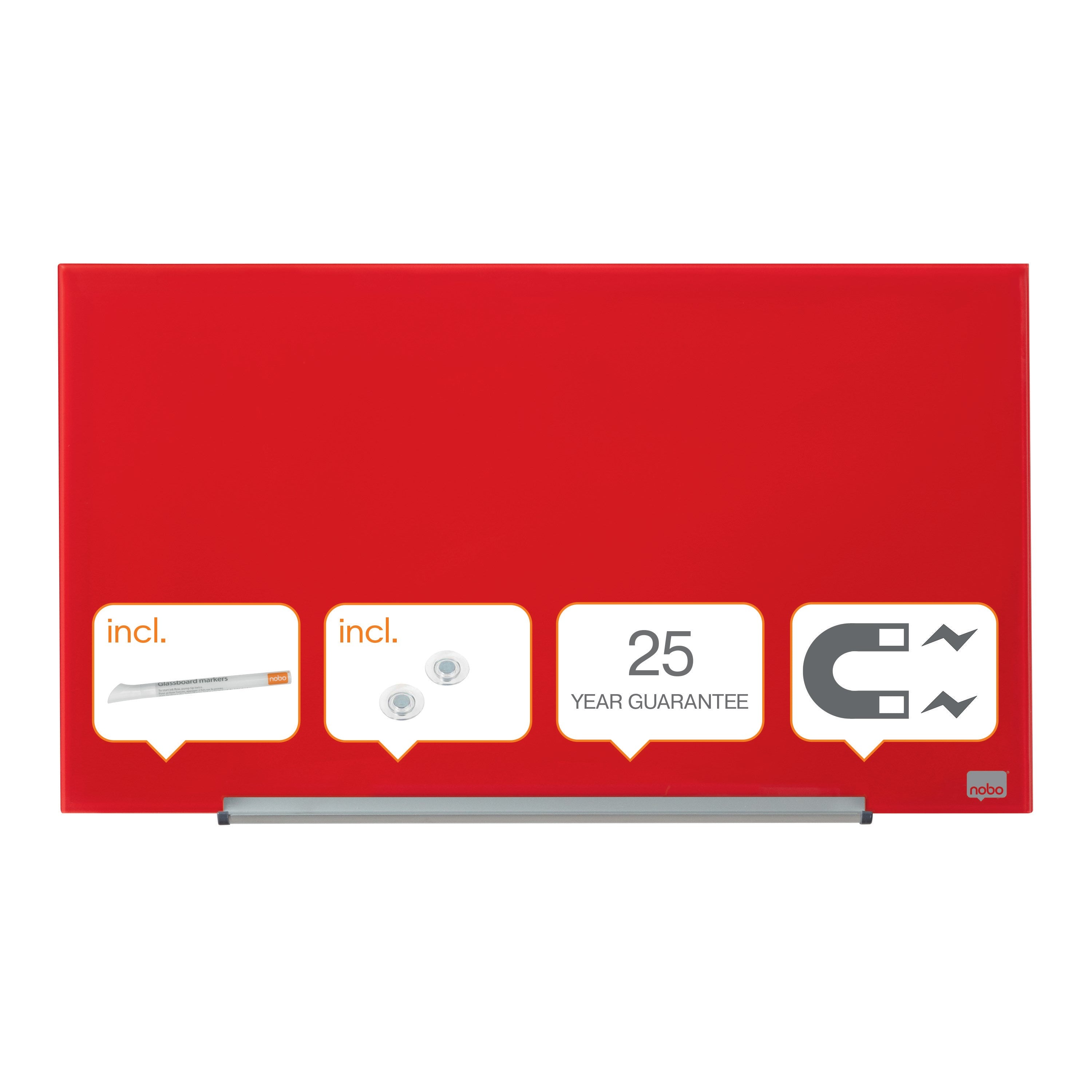 Glastavle Diamond widescreen 31'' rød