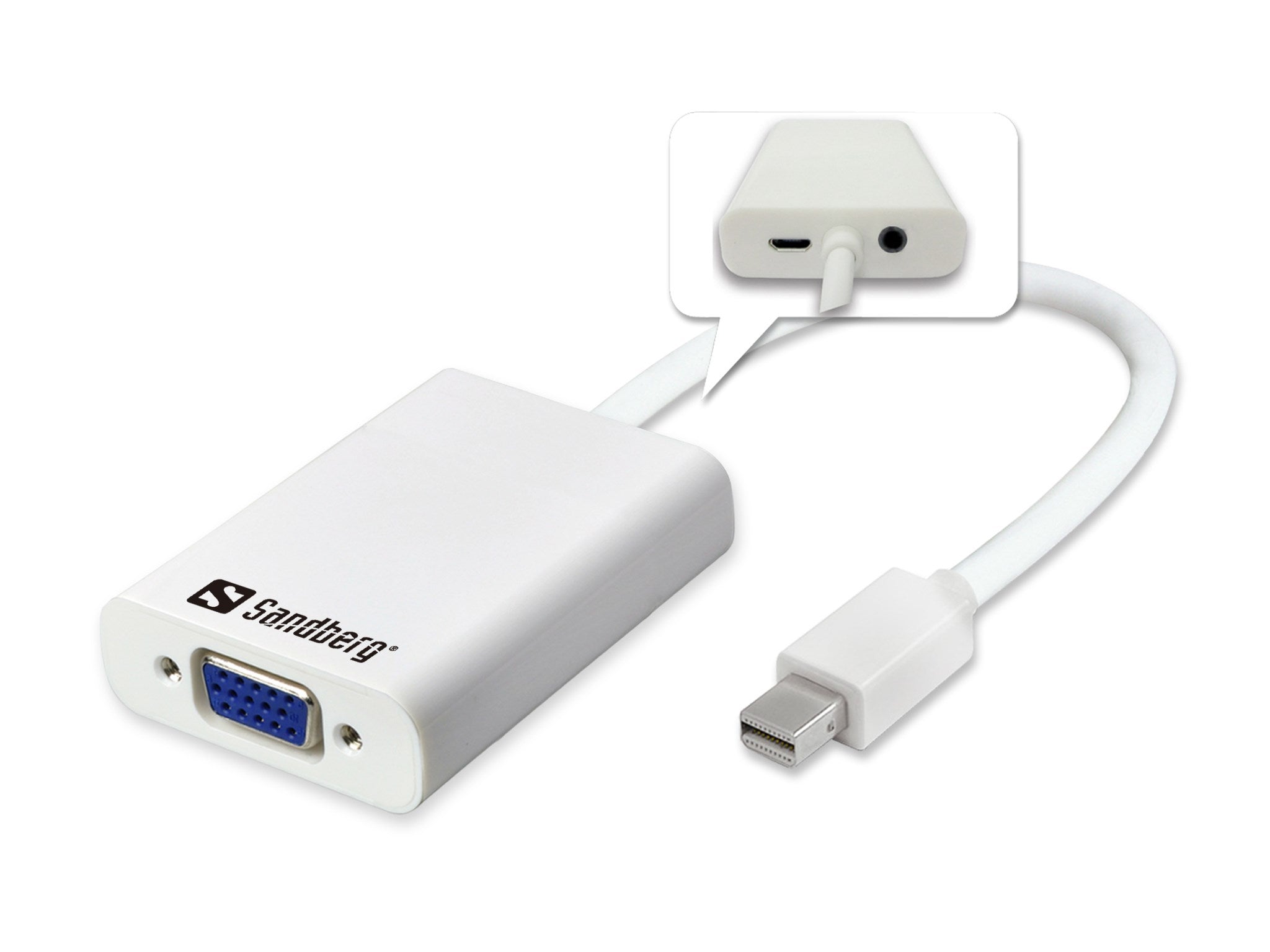Adapter MiniDP to VGA+Audio