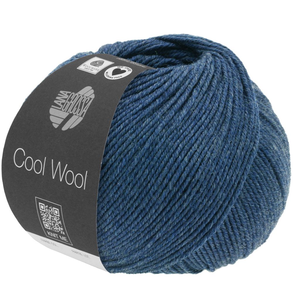 Lana Grossa Cool Wool, merinould - 1490 Mørk blå Melange