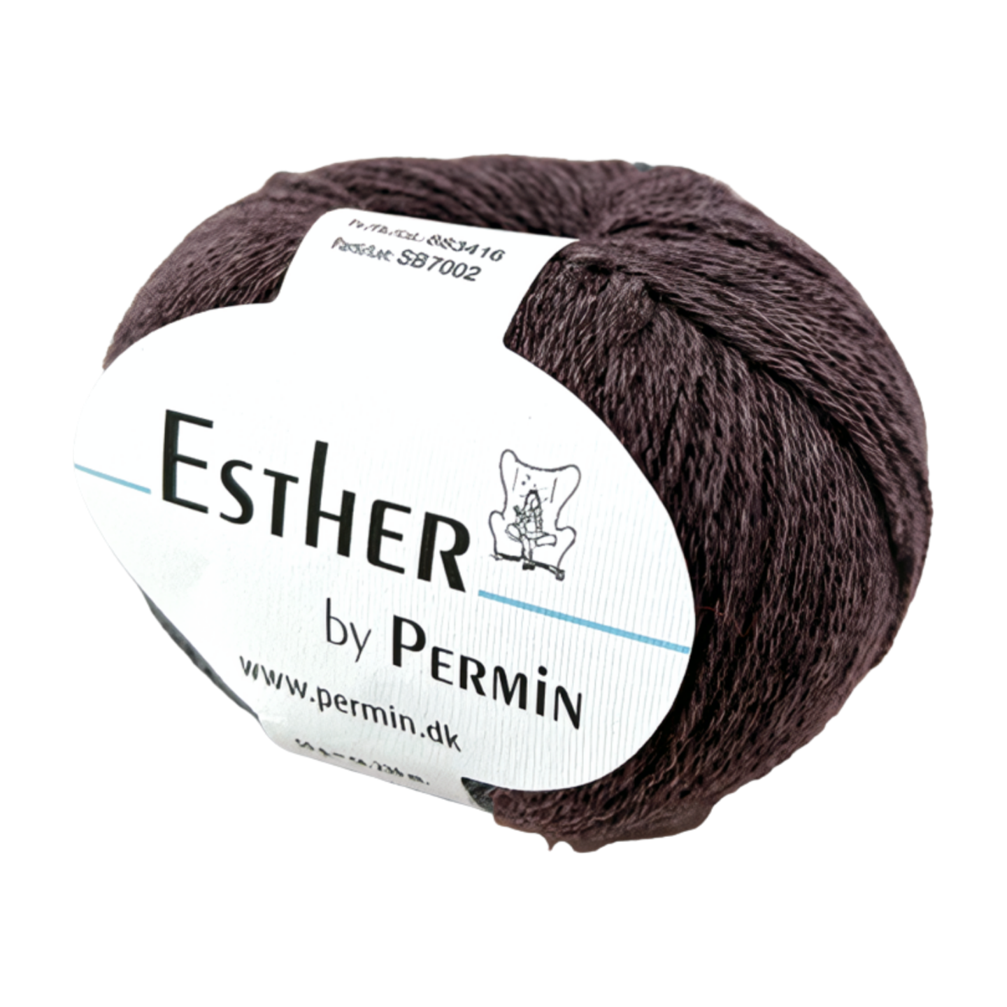 T-shirt med sadelskuldre strikkekit i Esther by Permin - 28 Cocoa - XS