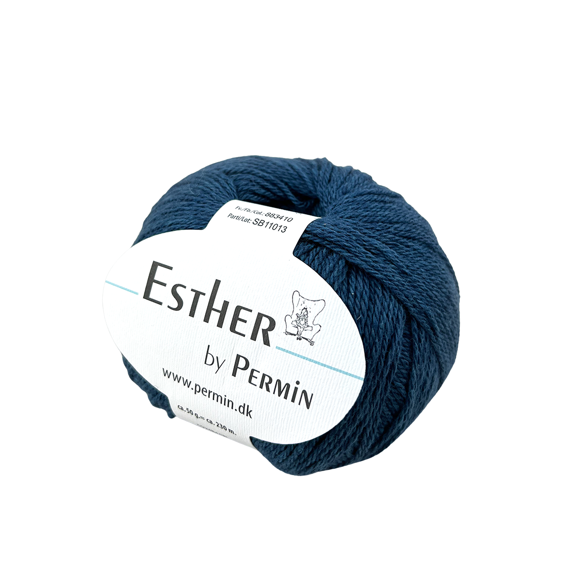 T-shirt med sadelskuldre strikkekit i Esther by Permin - 10 Havblå - S