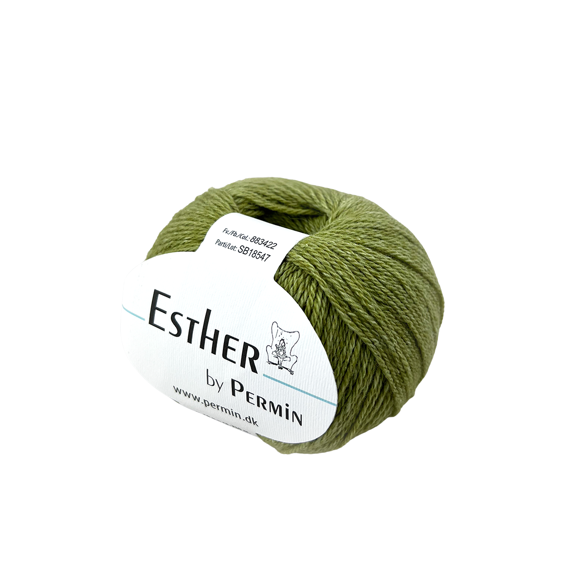 T-shirt med sadelskuldre strikkekit i Esther by Permin - 22 Lime - XL