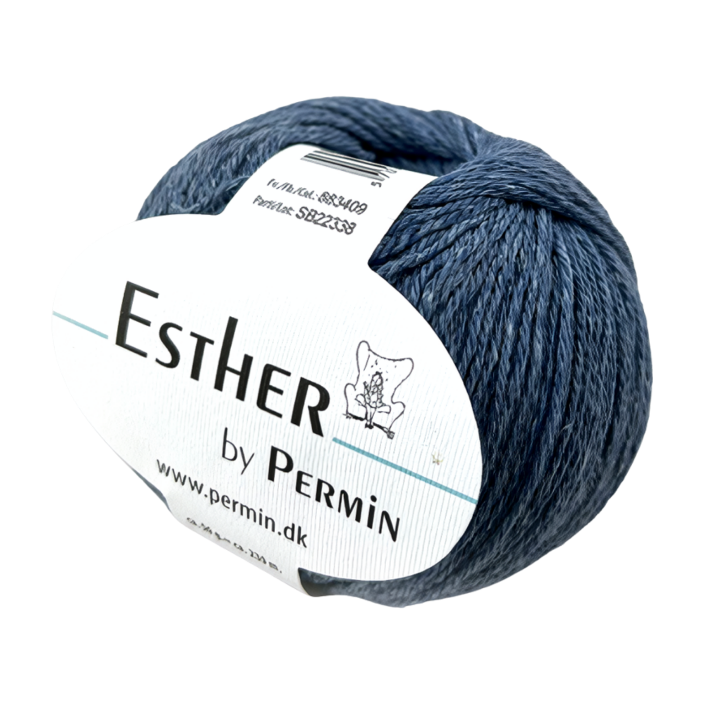 T-shirt med sadelskuldre strikkekit i Esther by Permin - 09 Lys Denim - XS
