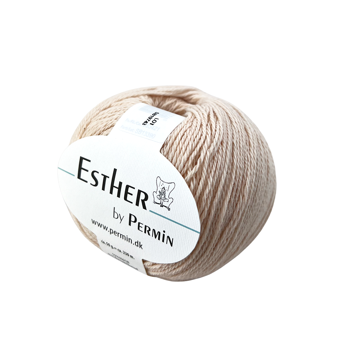 T-shirt med sadelskuldre strikkekit i Esther by Permin - 51 Nude - M