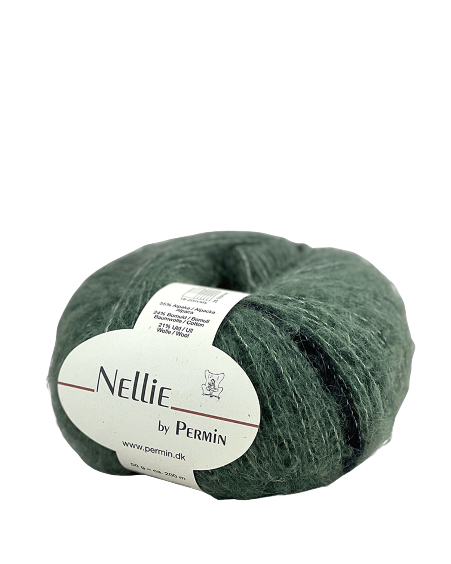 Bluse i bred rib med snoninger, Strikkekit i Nellie by Permin, art. 892414 - 11 Salvie/Mørkegrøn - XXL