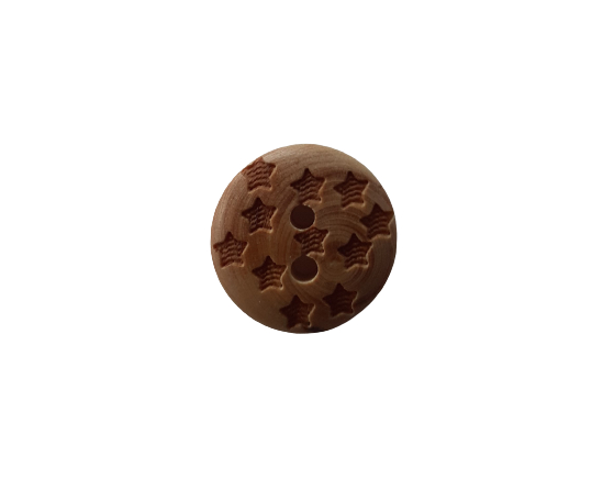 Træ Knap Med Stjerner 15 mm.