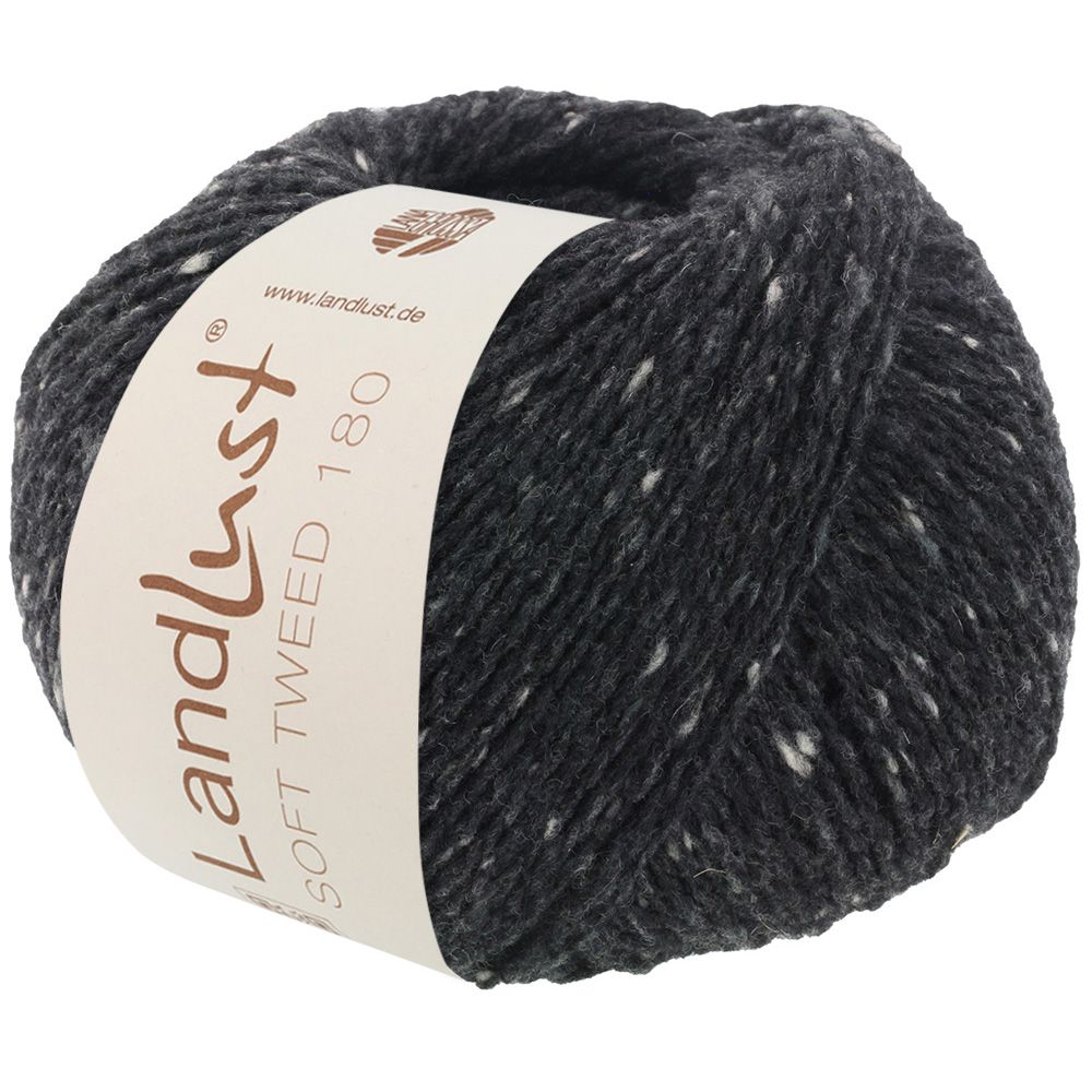 Lana Grossa Landlust Soft Tweed 180, tweedgarn i merinould - 106 sort