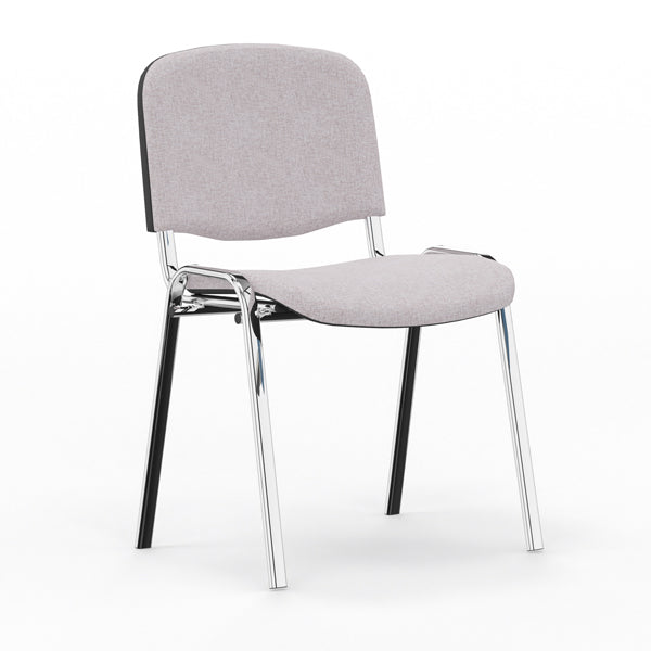 Iso stol, Lys grå med krom stoleben