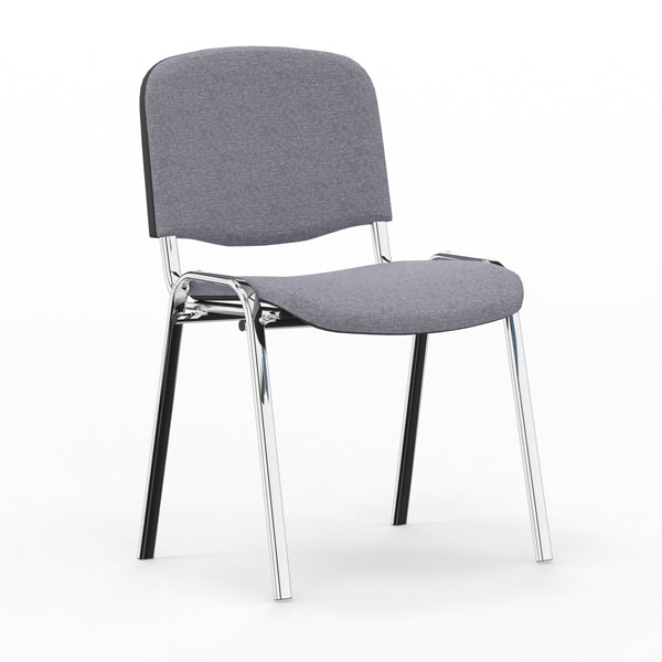 Iso stol, Grå med krom stoleben