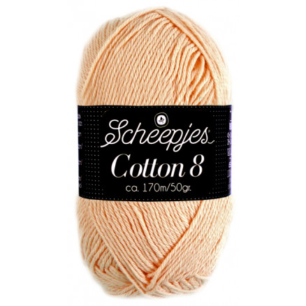 Scheepjes Cotton 8 Garn Unicolor 715 Lys Fersken