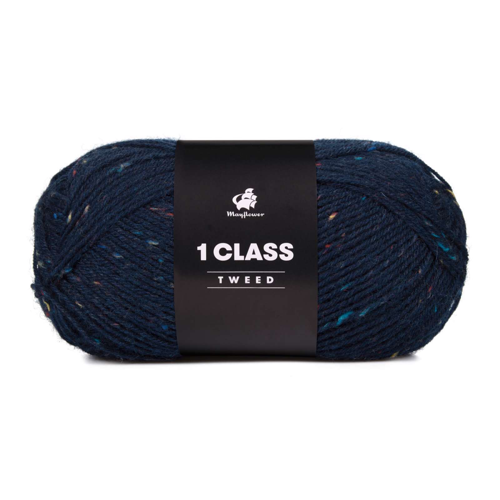 1 Class Tweed - strømpegarn - Marineblå multi (07)