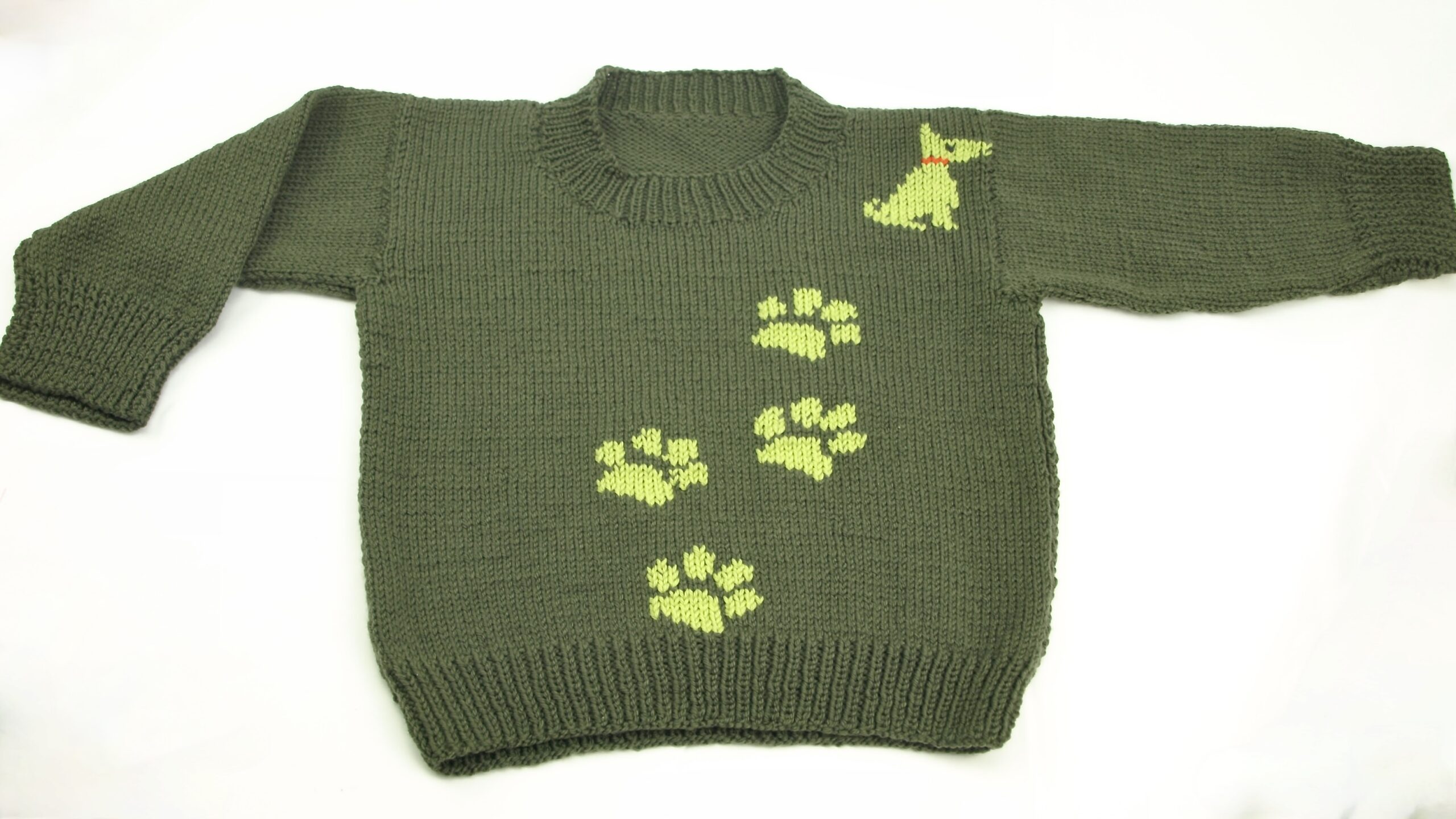 Barnesweater med hundepoter og familiens hund - Leg med maskesting