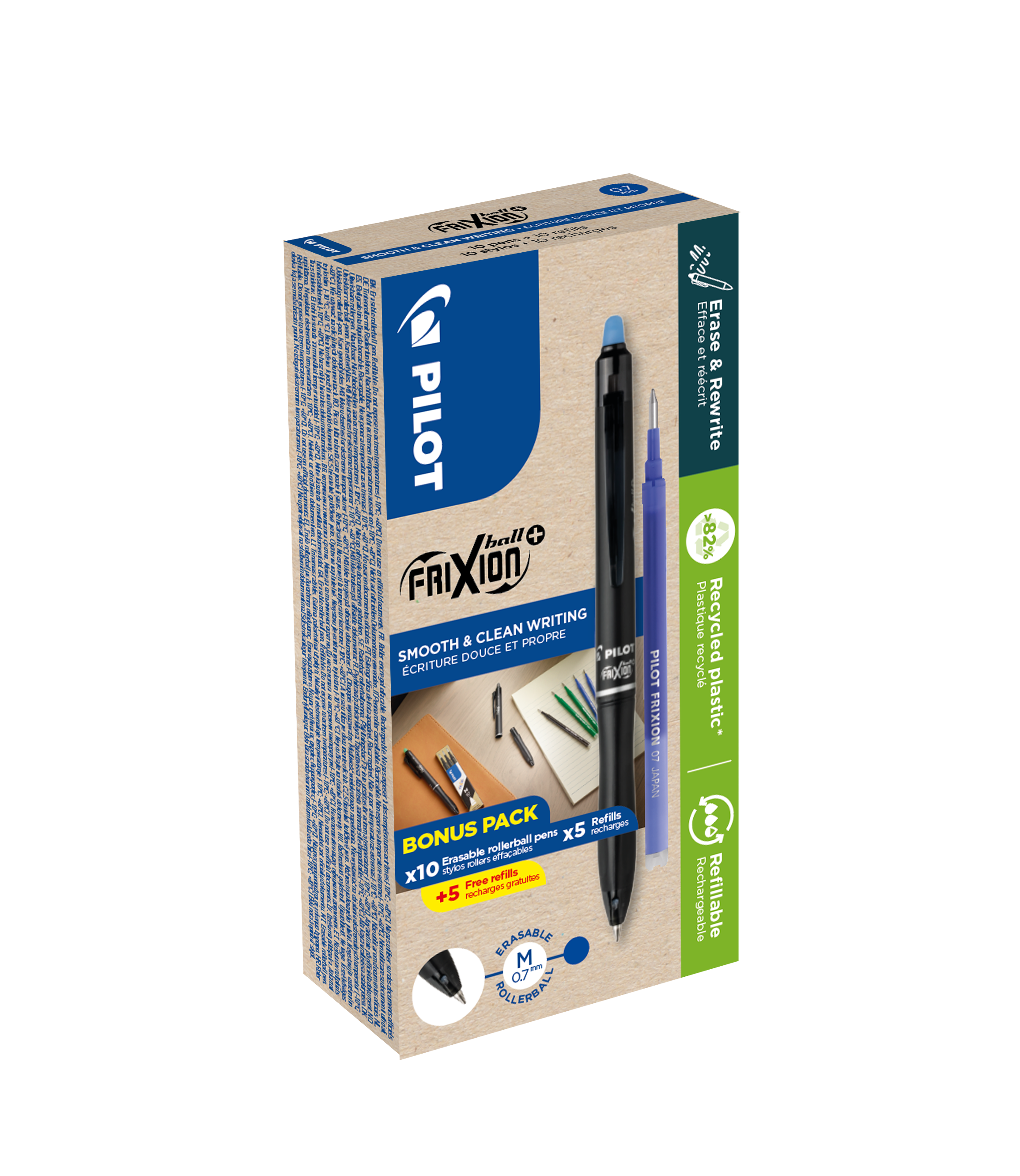 Frixion Ball Plus 0,7 Green Pack blå (10+10)