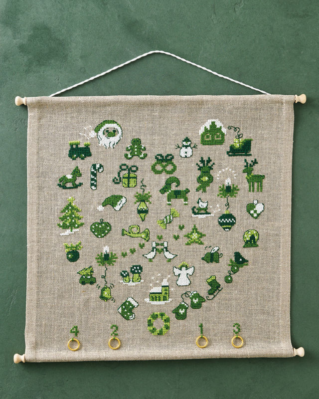Broderi kit - Hjerte Kalender