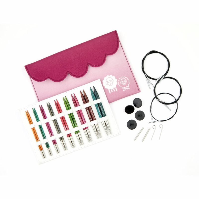 KnitPro Dreamz Udskiftelige rundpindesæt Delux 3.0-8.0 mm, fra Knitpro