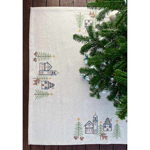 Pomp Stitch - Winter white - Juletræstæppe