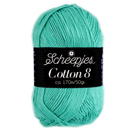 Scheepjes Cotton 8 Garn Unicolor 665 Søgrøn