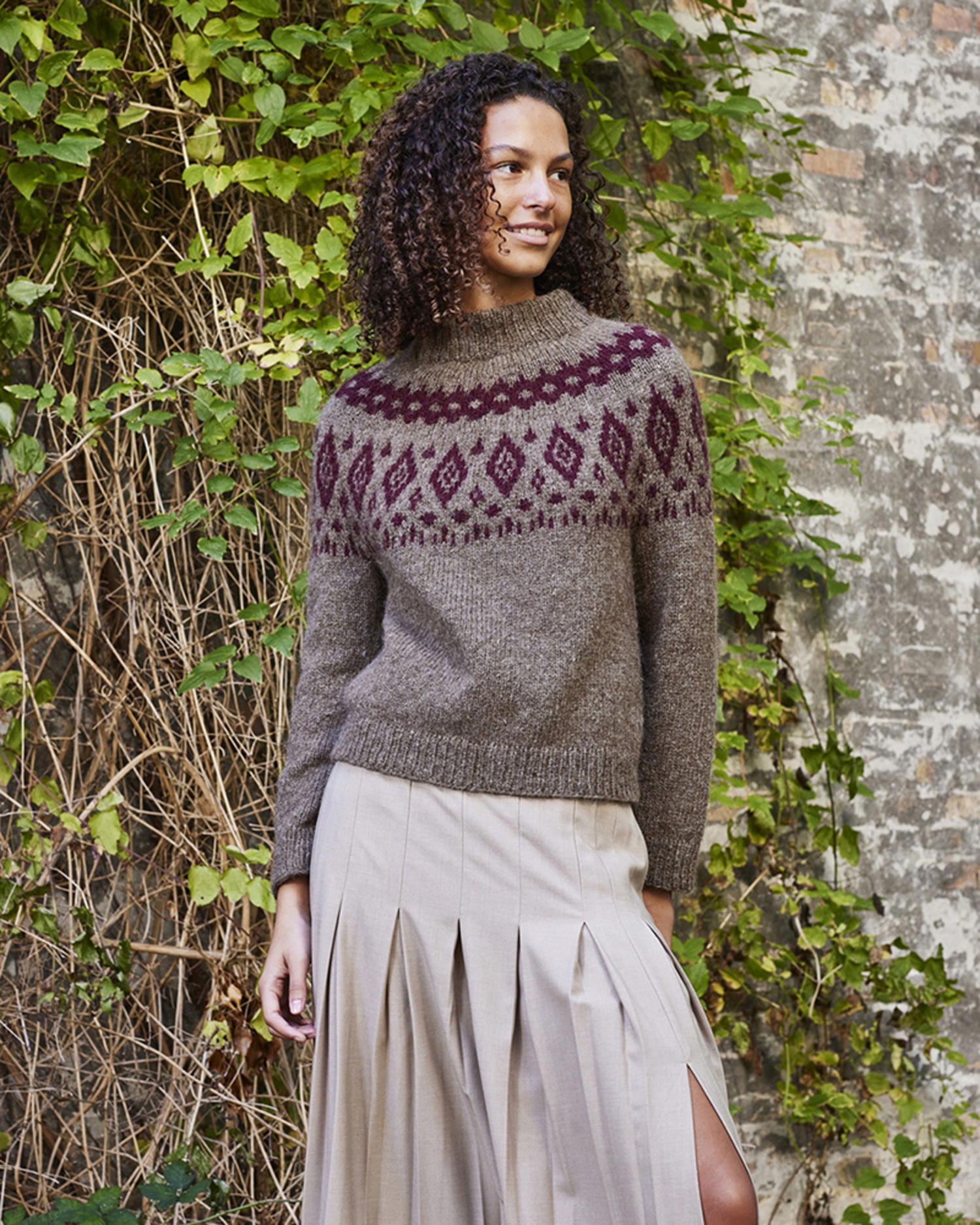 Alice sweater med mønsterstrik strikkekit str. XSXXL fra Permin - 8962139 Alice sweater med mønsterstrik strikkekit str L