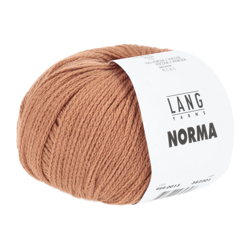 Bluse med flæsekant | Strikkekit - Brown-orange - 0015 / M