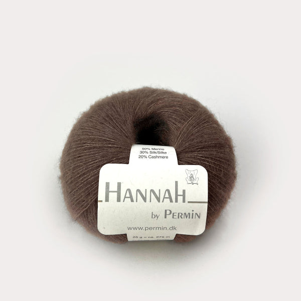 Cardigan med bindebånd og i-cord kant | Strikkekit - Brun - 06 / XS