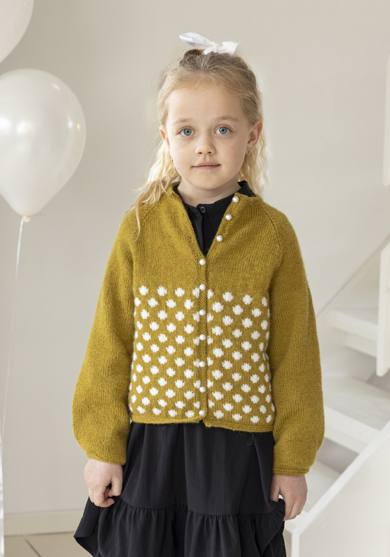 Olivia cardigan - Viking Design 2607-14A Kit - 1 - 12 år - Viking Alpaca Lille Storm, fra Viking