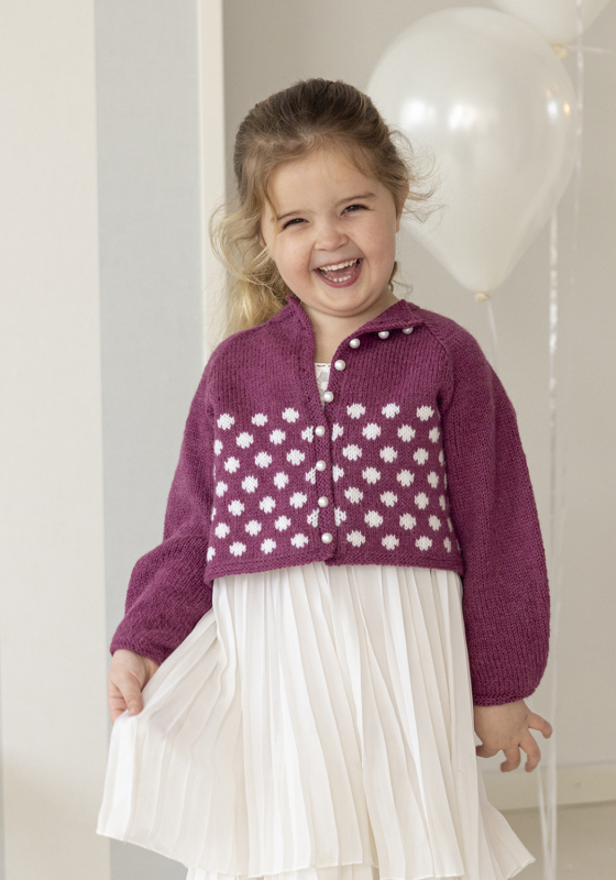 Olivia cardigan - Viking Design 2607-14B Kit - 1 - 12 år - Viking Alpaca Lille Storm, fra Viking