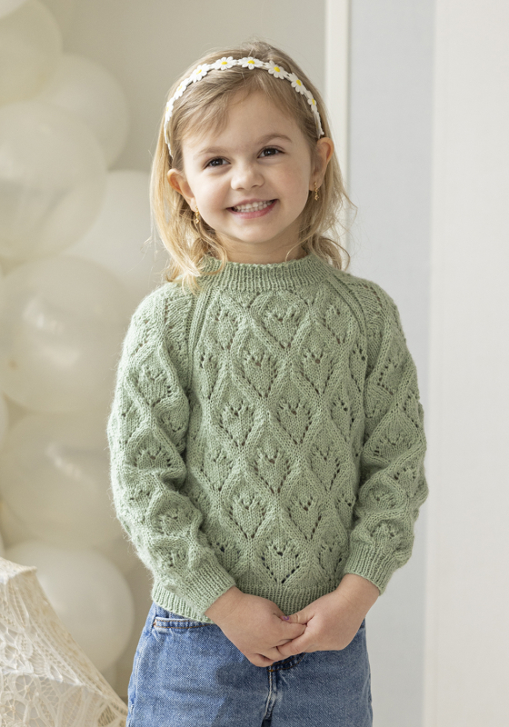 Lotus genser - Viking Design 2607-9 Kit - 2 - 12 år - Viking Alpaca Lille Storm, fra Viking