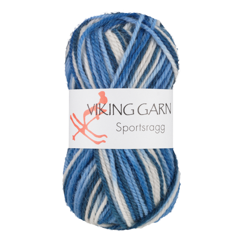 Viking Sportsragg - 525 Multi hvid/blå, Uld/Akryl/Nylon, fra Viking