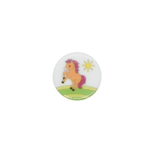 Plast Knap Med Pony 15 mm.