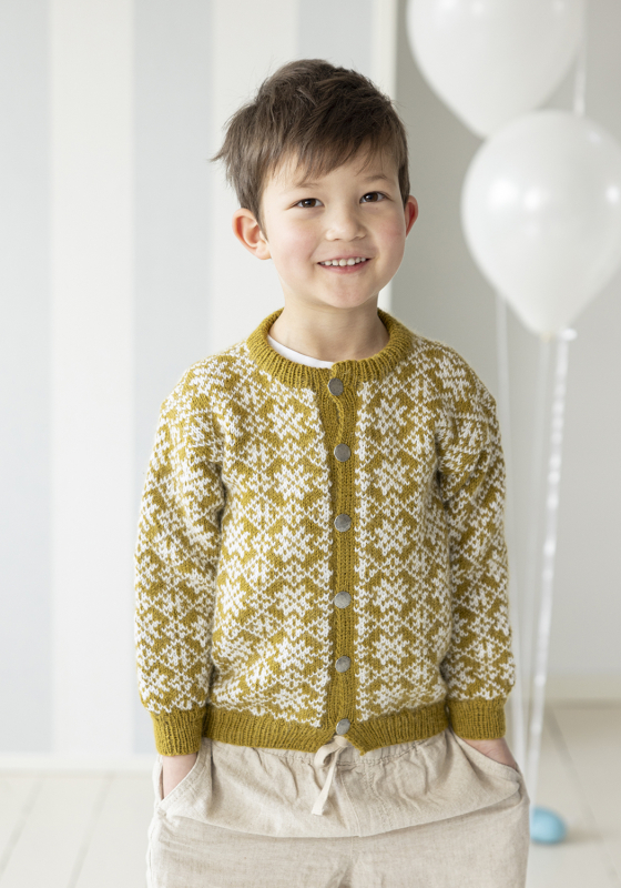 Birk cardigan - Viking Design 2607-13 Kit - 2 - 12 år - Viking Alpaca Lille Storm, fra Viking